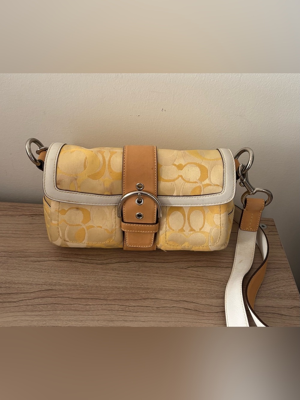 Coach #1854 soho mini purse optic Yellow Signature Bag